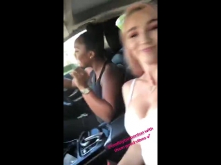 kendra sunderland listening to music in the car huge tits big ass natural tits